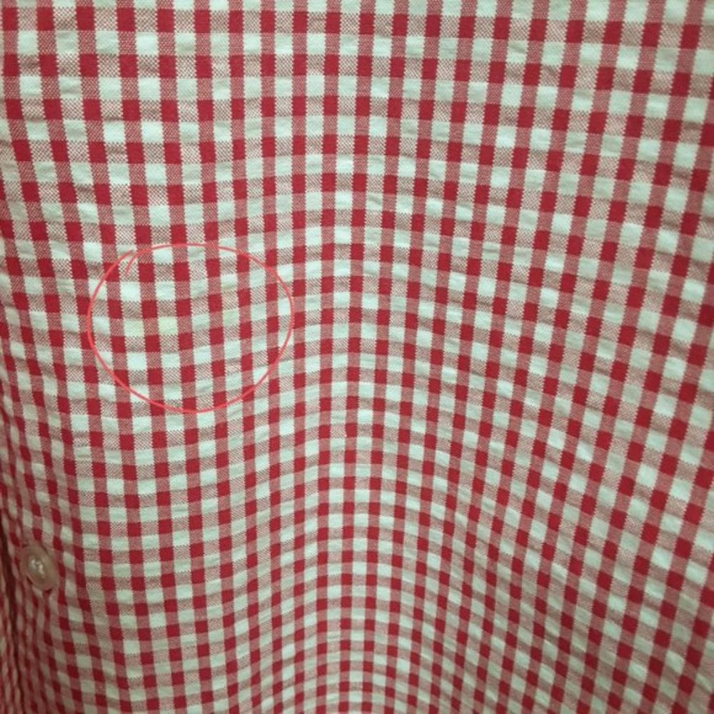 J.Crew Mens Red White Gingham Button Front Long Sleeve Shirt Small - Picture 9 of 9